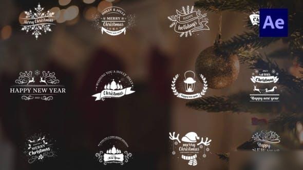 Videohive Christmas Badges 40394504 Titles template preview