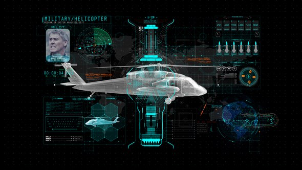 Videohive HUD Info Miltary Helicopter Elements template preview