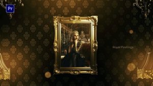 Luxury Golden Frame Display Premiere Pro template preview