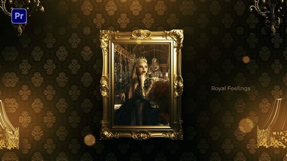 Luxury Golden Frame Display Premiere Pro template preview