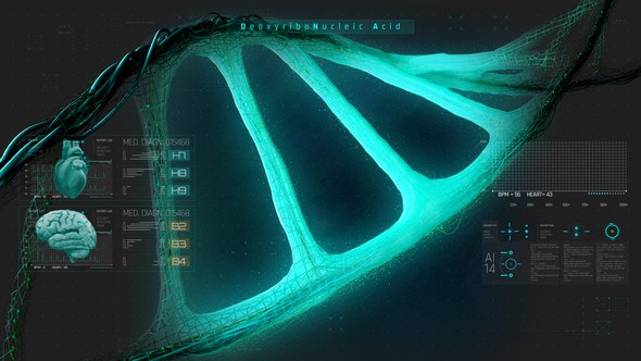 Videohive HUD Medical Interface DNA Elements template preview