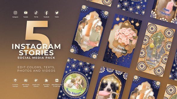 Videohive Islamic Muharram Instagram Stories Ramadan template preview