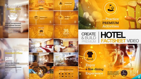 Videohive Hotel Fact-sheet Showcase Video Displays template preview