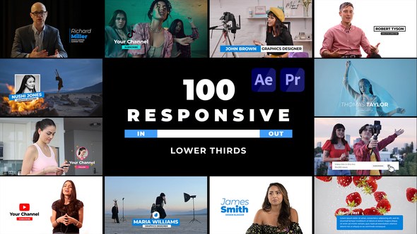 Videohive Responsive Lower Thirds Titles template preview