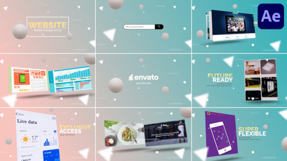 Videohive Abstract Website Mockup Promo for After Effects Openers template preview