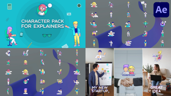 Videohive Characters Pack For Explainers for After Effects Elements template preview