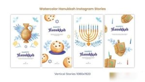 Videohive Happy Hanukkah Instagram Stories 55958333 Openers template preview