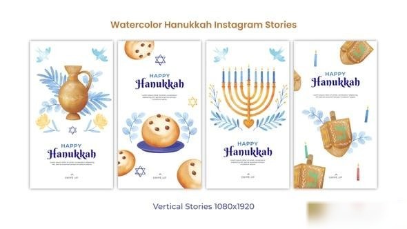 Videohive Happy Hanukkah Instagram Stories 55958333 Openers template preview
