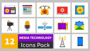 Truly Animated Media Technology Icons Video Displays template preview