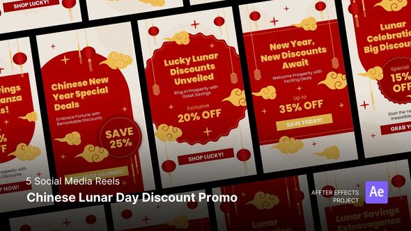 Videohive Social Media Reels - Chinese Lunar Day Discount Promo After Effects Template Product Promo template preview