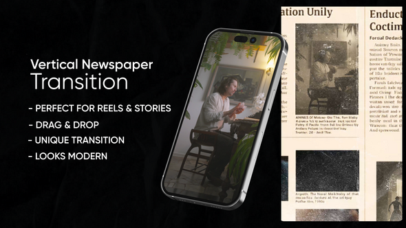 Videohive Vertical Newspaper Transition Elements template preview