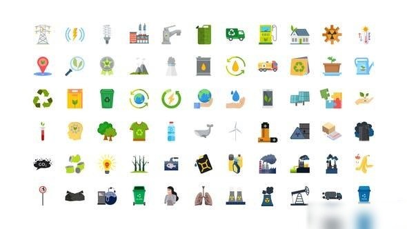 Videohive 100 Ecology & Pollution Icons