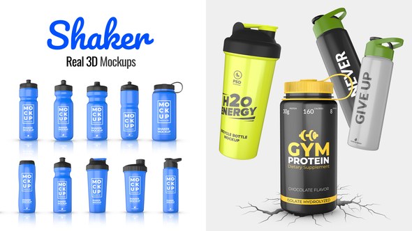 Videohive Shaker Real 3D Mockups Product Promo template preview