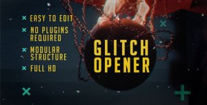Glitch Opener Video Displays template preview