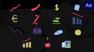 Videohive Economy Cartoon Icons for After Effects Elements template preview