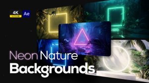 Videohive Neon Nature Backgrounds Elements template preview