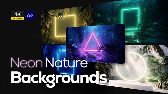 Videohive Neon Nature Backgrounds Elements template preview
