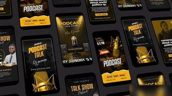 Videohive Podcast Instagram Reels Openers template preview