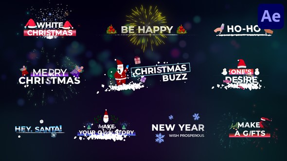 Christmas Titles for After Effects Video Displays template preview
