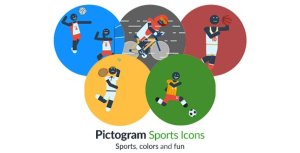 Pictogram Sports Icons Video Displays template preview