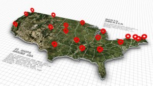 Videohive Customizable North America Map with Location Pins Logo Stings template preview