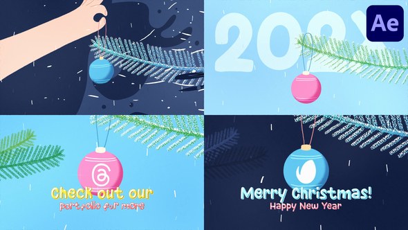 Videohive Christmas Tree Ball Logo for After Effects Logo Stings template preview