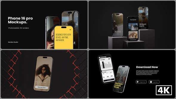 Videohive Phone 16 Pro Mockups Product Promo template preview