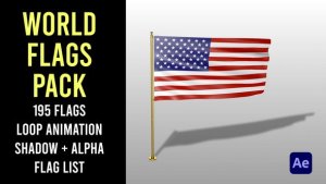 Videohive World Flags Pack Loop Shadow + Alpha Elements template preview