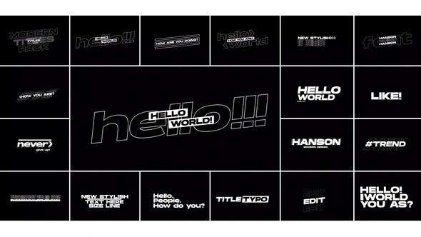 Videohive Modern Titles Pack | After Effects 51025746 Titles template preview