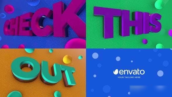 Videohive Intro 3D Text & Logo with Element 3D Logo Stings template preview