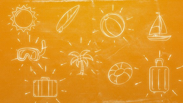 Videohive Doodle Scribble Summer Beach Tropical Elements Elements template preview