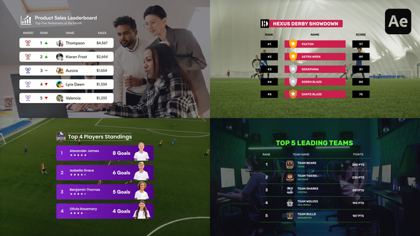 Videohive Leaderboard, Scoreboard, Ranking Table Infographics template preview