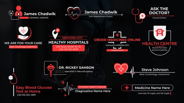 Videohive Health Titles Titles template preview