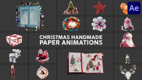 Videohive Christmas Handmade Paper Animations | After Effects Elements template preview