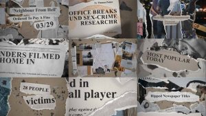 Videohive Ripped Newspaper Titles Titles template preview