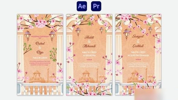 Videohive Floral Wedding Invitation Story Elements template preview