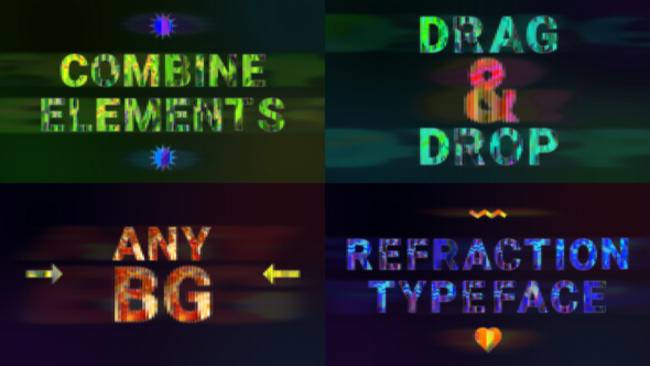 Videohive Refracted Typeface Elements template preview