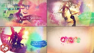 Watercolor Slideshow Video Displays template preview