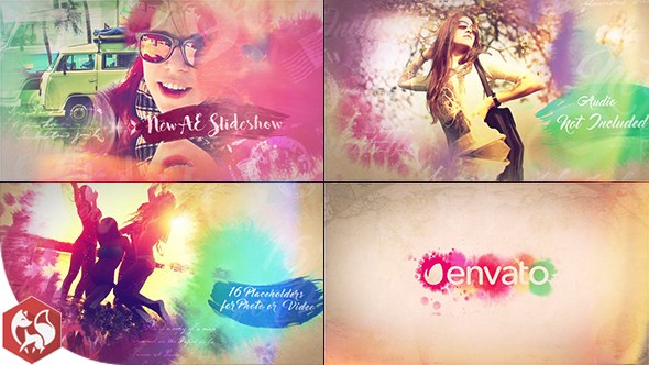 Watercolor Slideshow Video Displays template preview