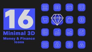 Videohive Minimal 3D - Money & Finance Icons Elements template preview