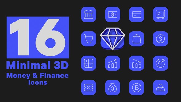 Videohive Minimal 3D - Money & Finance Icons Elements template preview