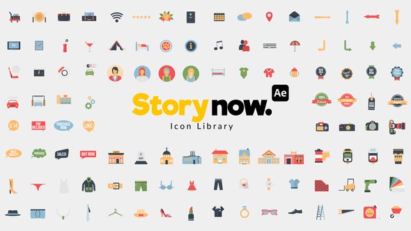Videohive Story Now | 1400 Icons Library Elements template preview