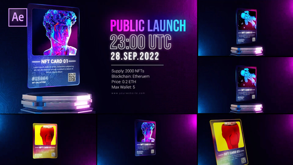 Videohive NFT Card Elements Pack Product Promo template preview
