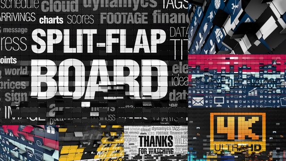 Videohive Split-Flap Board Video Displays template preview