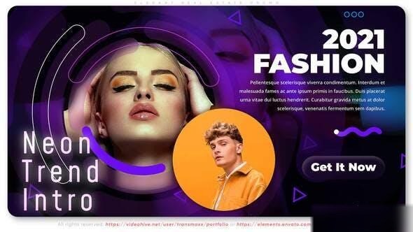 Videohive New Trend. Neon Intro Openers template preview