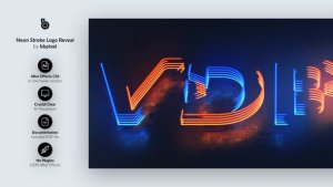 Videohive Neon Stroke Logo Reveal Logo Stings template preview
