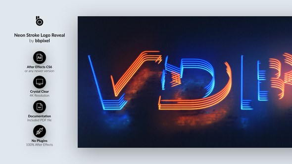 Videohive Neon Stroke Logo Reveal Logo Stings template preview