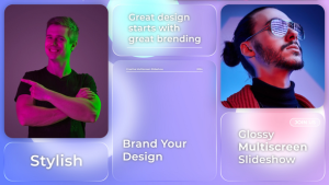 Videohive Glassmorphism Multiscreen Slideshow Video Displays template preview