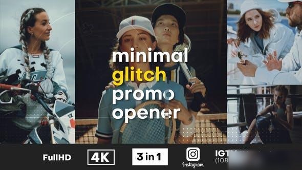 Videohive Minimal Glitch Promo Opener Openers template preview