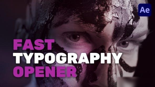 Videohive Fast Typography Opener Openers template preview